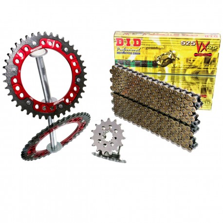 Kit Chaine moto DID stealth rouge Honda CRF250R CRF250RX CRF300RX 2018-2022