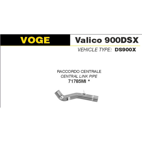 Raccord central racing échappement ARROW VOGE VALICO 900 DSX 2024