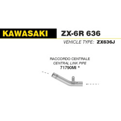 Raccord d'Echappement décatalysé ARROW KAWASAKI ZX-6R 636 2024-2025