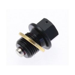 Bouchon de vidange TECNIUM aimanté  aluminium noir M12x1.25x14
