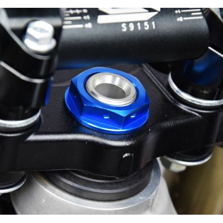 Ecrou de colonne de direction SCAR bleu Kawasaki KX250F KX KX450F