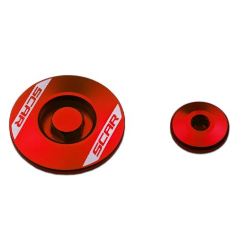 Bouchons moteur et carter d'huile SCAR HM Bouchons carter moteur latéraux SCAR rouge Honda