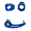 Kit tendeur de chaîne et Tire-axe arrière SCAR bleu Sherco