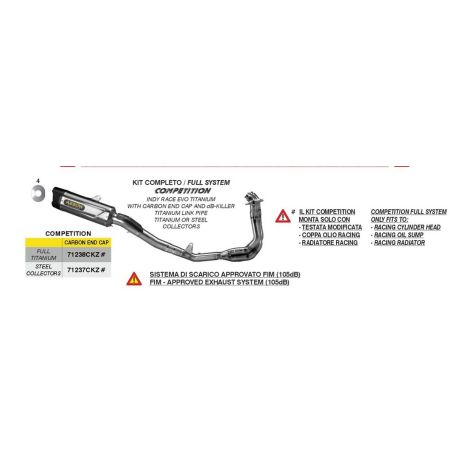 Ligne d'échappement compétition ARROW TRIUMPH STREET TRIPLE 765 RS 2023-2024
