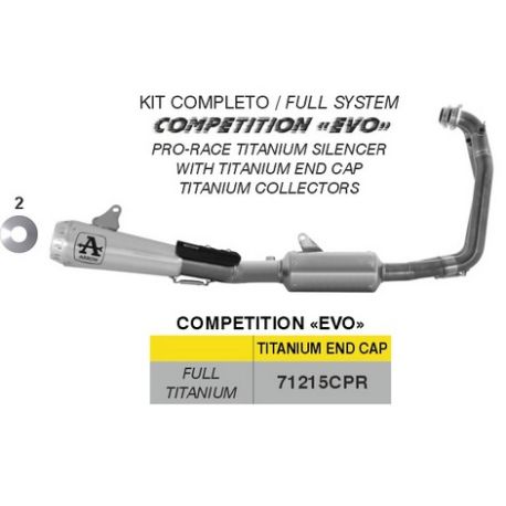 Ligne d'échappement compétition EVO ARROW APRILIA RS 660 2025-2026