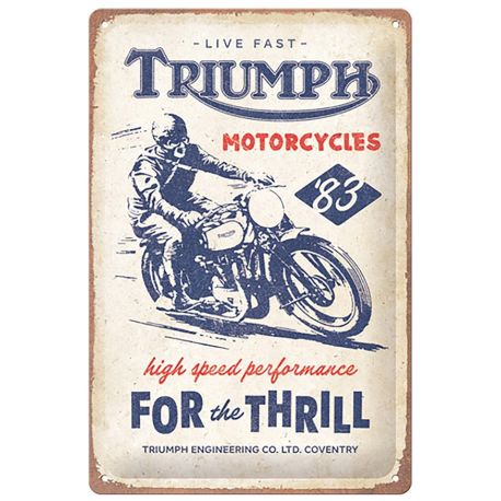 Plaque métal decorative Triumph Motorcycle