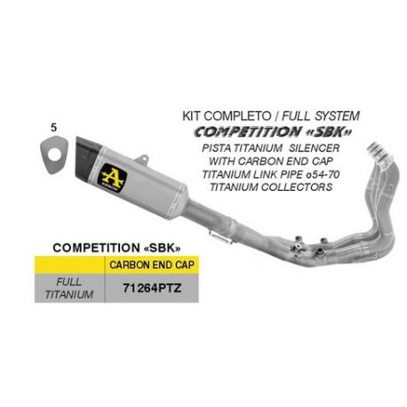Ligne d'échappement compétition SBK ARROW BMW M1000RR 2025-2026