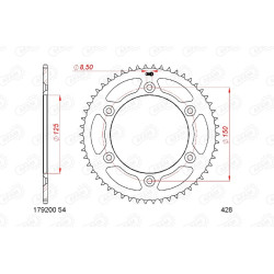 Couronne de transmission moto en alu VENT 50 BAJA 50 DERAPAGE