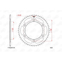 Couronne de transmission moto en alu VENT 50 BAJA 50 DERAPAGE