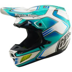 Casque cross TROY LEE DESIGNS SE5 COMPOSITE CREST REAL TEAL Mips
