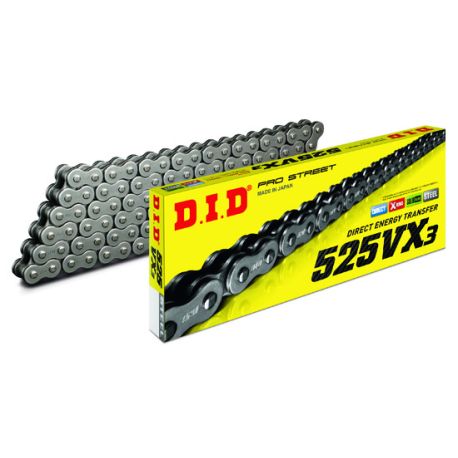 Chaine moto D.I.D DID525VX3 B&B attache rivet