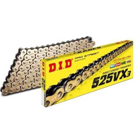 Chaine moto D.I.D DID525VX3 G&B attache rivet