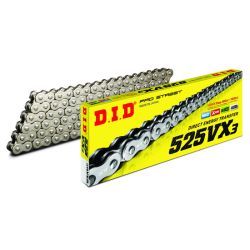 Chaine moto D.I.D DID525VX3 S&S attache rivet