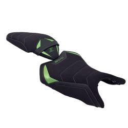 Housse de selle Bagster KAWASAKI Z 500 2024-2026 STAM NUBUCK CARBONE VERT NACRE
