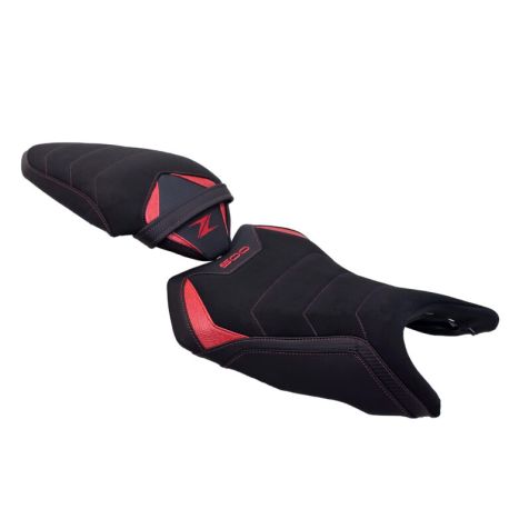 Housse de selle Bagster KAWASAKI Z 500 2024-2026 STAM NUBUCK CARBONE ROUGE
