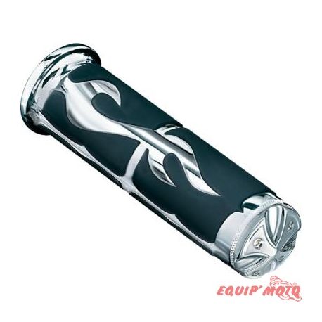 Poignées flamme chromées embout croix de malte