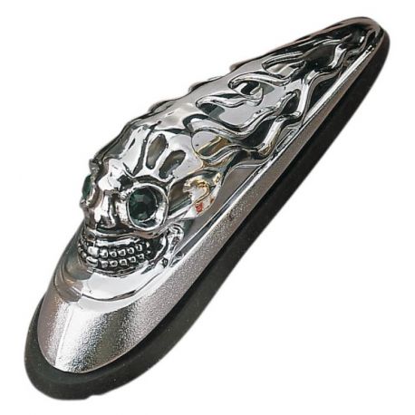 Tete de mort chromé avec yeux à leds