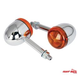 CLIGNOTANT BULLET LONGUE TIGE CHROME