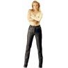Pantalon jeans cuir femme 0