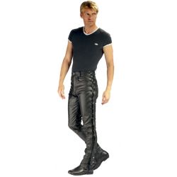 Jeans Cuir à lacets Homme