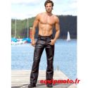 Jeans cuir Homme
