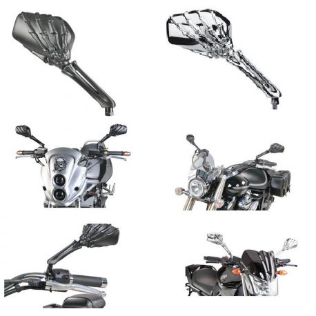 retroviseur noir squelette